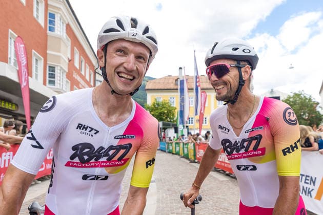 f l Winner Tour of the Dolomites Maximilian KUEN AUT , Johnny HOOGERLAND NED, 3rd place Photo Eibner Pressefoto Groder Lienz  EP_gro