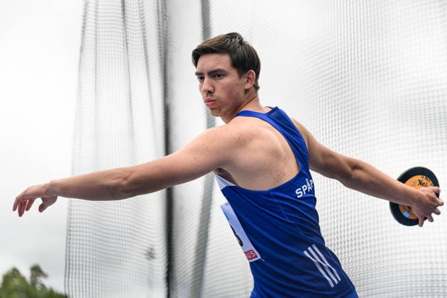 260614 Philip Stömne, Sparvägens FK, competes in the mens discus during the Folksam Grand Prix athletics competition on June 14, 2026 in Stockholm  Copyright: EMMAxWALLSKOG BB260614EW012