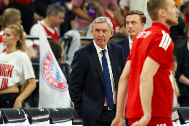 Svetislav Pesic FC Bayern Basketball, Head Coach before the game, GER, FC Bayern Basketball vs Alba Berlin, Basketball, easycredit Basketball Bundesliga, Playoffs, Final, Game 2, Season 2025 2026, 14 06 2026, GER, FC Bayern Basketball vs Alba Berlin, Basketball, easycredit Basketball Bundesliga, Playoffs, Final, Game 2, Season 2025 2026, 14 06 2026 Munich Copyright: xEibner-Pressefoto JennixMaulx EP_JML