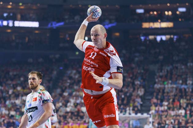 Simon HALD Aalborg Handbold, 11 scores a goal, Action, Goal throw GER, Aalborg Handbold vs SC Magdeburg, Handball, TruckScout24 EHF FINAL4 2026, Match for 3rd place, Match time 2025 2026, 14 06 2026,, GER, Aalborg Handbold vs SC Magdeburg, Handball, TruckScout24 EHF FINAL4 2026, Match for 3rd place, Match time 2025 2026, 14 06 2026, Koeln Copyright: xEibnerxPressefoto OliverxSchmidtx EP_OST