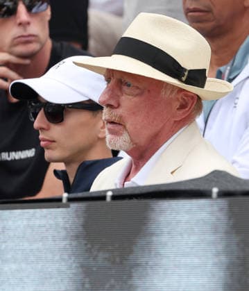 Stuttgart , Tennis , BOSS Open Final , Boris Becker from with sun hat