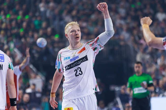 Magnus SAUGSTRUP SC Magdeburg, 23 jubilation, joy, passion, success, emotion, enthusiasm, positive emotions GER, Aalborg Handbold vs SC Magdeburg, Handball, TruckScout24 EHF FINAL4 2026, Match for 3rd place, Match time 2025 2026, 14 06 2026,, GER, Aalborg Handbold vs SC Magdeburg, Handball, TruckScout24 EHF FINAL4 2026, Match for 3rd place, Match time 2025 2026, 14 06 2026, Cologne Copyright: xEibnerxPressefoto OliverxSchmidtx EP_OST