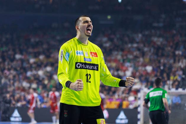 Matej MANDIC SC Magdeburg, 12 jubilation, joy, passion, success, emotion, enthusiasm, positive emotions GER, Aalborg Handbold vs SC Magdeburg, Handball, TruckScout24 EHF FINAL4 2026, Match for 3rd place, Match time 2025 2026, 14 06 2026,, GER, Aalborg Handbold vs SC Magdeburg, Handball, TruckScout24 EHF FINAL4 2026, Match for 3rd place, Match time 2025 2026, 14 06 2026, Cologne Copyright: xEibnerxPressefoto OliverxSchmidtx EP_OST