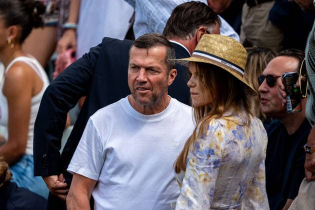Lothar Matthaeus with girlfriend Theresa Sommer, Ben Shelton vs Taylor Fritz, Tennis, ATP Tournament, Boss Open, Center Court, Final, 14 06 2026, Ben Shelton vs Taylor Fritz, Tennis, ATP Tournament, Boss Open, Center Court, Final, 14 06 2026, Stuttgart Copyright: xEibner-Pressefoto EdwardxCheungx EP_ECG