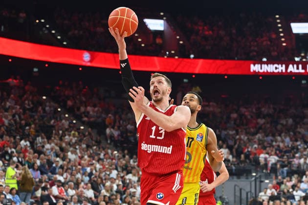 Andreas OBST FCB , action,duel against Norris AGBAKOKO Berlin Basketball BBL,Season 2025 2026 Play Off Final Game 2, FC Bayern Muenchen Alba Berlin on 14 06 2026 S A P G A R D EN