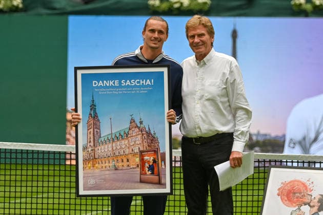 Alexander Zverev Germany and Dietloff von Arnim President of the German Tennis Federation TERRA WORTMANN Open 2026, Tennis, ATP, Tennis Men 500, Tournament, Qualification, 14 06 2026, TERRA WORTMANN Open 2026, Tennis, ATP, Tennis Men 500, Tournament, Qualification, 14 06 2026 Halle Copyright: xEibner-Pressefoto RobertxGertzenx EP_RGN