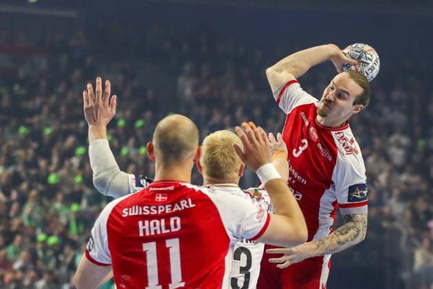 Cologne 14.06.2026. Pilka reczna EHF Liga Mistrzow sezon 2025 26 final4 mecz: Aalborg Handbold - SC Magdeburg --- Handball EHF Champions League season 2025 26 final4 match: Aalborg Handbold - SC Magdeburg nz Nilsson Lukas Fot. Kacper Staniec NEWSPIX.PL --- newspix.pl 