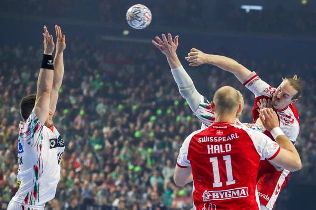 Cologne 14.06.2026. Pilka reczna EHF Liga Mistrzow sezon 2025 26 final4 mecz: Aalborg Handbold - SC Magdeburg --- Handball EHF Champions League season 2025 26 final4 match: Aalborg Handbold - SC Magdeburg nz Nilsson Lukas Fot. Kacper Staniec NEWSPIX.PL --- newspix.pl 