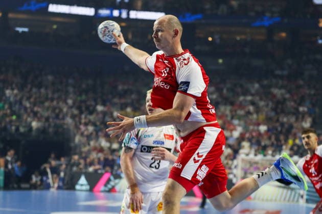 Cologne 14.06.2026. Pilka reczna EHF Liga Mistrzow sezon 2025 26 final4 mecz: Aalborg Handbold - SC Magdeburg --- Handball EHF Champions League season 2025 26 final4 match: Aalborg Handbold - SC Magdeburg nz HaÅ‚d Simon Fot. Kacper Staniec NEWSPIX.PL --- newspix.pl 