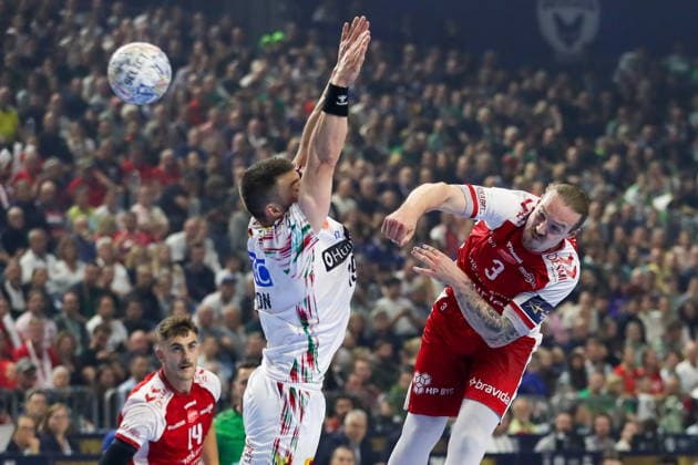 Cologne 14.06.2026. Pilka reczna EHF Liga Mistrzow sezon 2025 26 final4 mecz: Aalborg Handbold - SC Magdeburg --- Handball EHF Champions League season 2025 26 final4 match: Aalborg Handbold - SC Magdeburg nz Nilsson Lukas Fot. Kacper Staniec NEWSPIX.PL --- newspix.pl 