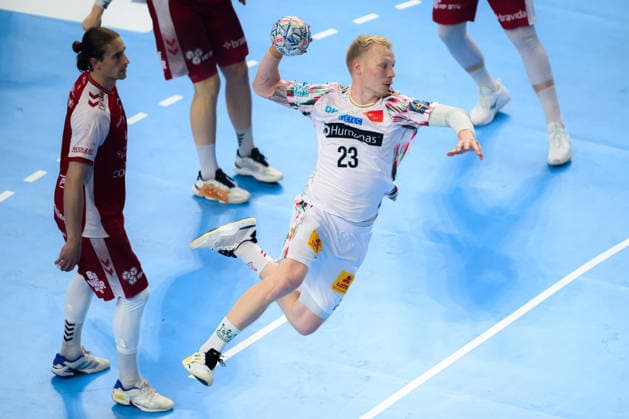 Cologne, Germany Handball EHF CL Final 4 Match 3rd place Aalborg Handbold SC Magdeburg Magnus Saugstrup Jensen SC Magdeburg Cologne Lanxess Arena North Rhine-Westphalia Germany
