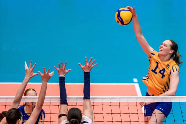 260614 Hanna Hellvig of Sweden during the European League volleyball match between Sweden and Bosnia and Herzegovina on June 14, 2026 in Ängelholm Photo Mathilda Schuler BILDBYRAN kod MA MA1000 volleyball volleyball european league sweden bosnia and herzegovina dam bbeng sverige sverige sweden  Copyright: MATHILDAxSCHULER BB260614MA001