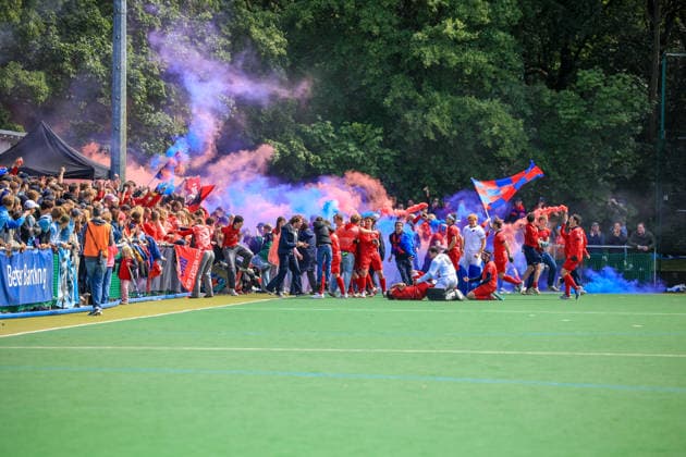 2026 06 14 , Zehlendorfer Wespen vs Berliner Hockey Club, Field Hockey,1 BL , Men, Clubanlage Wespennest Fans of BHS after the victory Berlin Berlin Germany