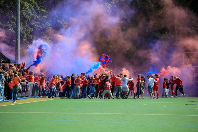 2026 06 14 , Zehlendorfer Wespen vs Berliner Hockey Club, Field Hockey,1 BL , Men, Clubanlage Wespennest BHC Fans storm the pitch Berlin Berlin Germany