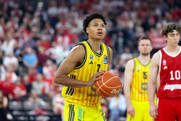 Jack Kayil Alba Berlin, 07 on free throw, GER, FC Bayern Basketball vs Alba Berlin, Basketball, easycredit Basketball Bundesliga, Playoffs, Final, Game 2, Season 2025 2026, 14 06 2026, GER, FC Bayern Basketball vs Alba Berlin, Basketball, easycredit Basketball Bundesliga, Playoffs, Final, Game 2, Season 2025 2026, 14 06 2026 Munich Copyright: xEibner-Pressefoto JennixMaulx EP_JML