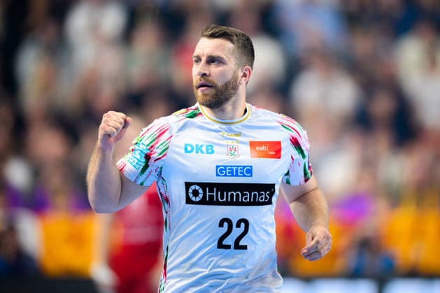 Cologne, Germany Handball EHF CL Final 4 Match 3rd place Aalborg Handbold SC Magdeburg Lukas Mertens SC Magdeburg Jubel Freude Emotion Torjubel Torschuetze Torschütze Koeln Lanxess Arena Nordrhein Westfalen Germany