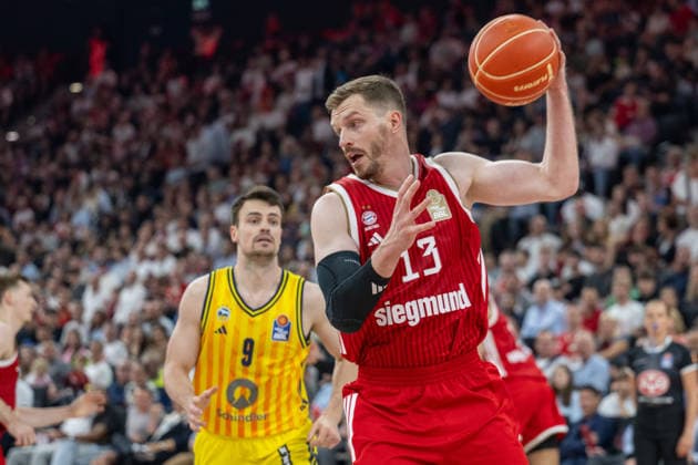 Jonas Mattisseck 9 Alba Berlin , Andreas Obst 13 FC Bayern Basketball , FC Bayern Basketball vs Alba Berlin, BBL, Final 2, 14 06 2026 Munich Bavaria Germany Copyright: xkolbert-press UlrichxGamelx