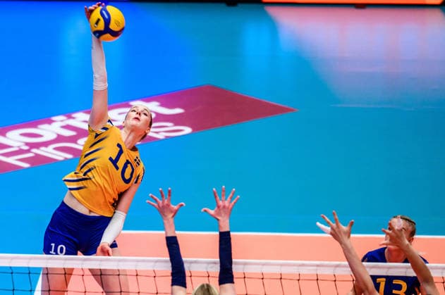 260614 Isabelle Haak of Sweden during the European League volleyball match between Sweden and Bosnia and Herzegovina on June 14, 2026 in Ängelholm Photo Mathilda Schuler BILDBYRAN kod MA MA1000 volleyball volleyball european league sweden bosnia and herzegovina dam bbeng sverige sverige sweden  Copyright: MATHILDAxSCHULER BB260614MA006