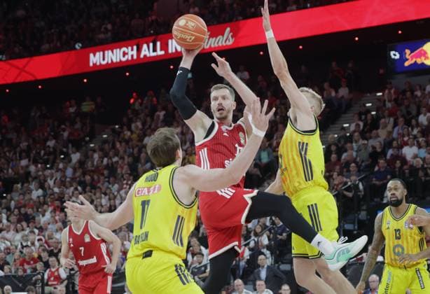Bayerns 13 Andreas OBST Basketball, Bayern Berlin Bundesliga, FC Bayern Basketball Alba Berlin, Playoff Final, 2 Game, Season 2025 2026, 14 06 2026, in Munich, S A P G A R D E N, Germany Source Copyright Credit Oryk HAIST xBASKETBALL-BAYERN-BERLINx