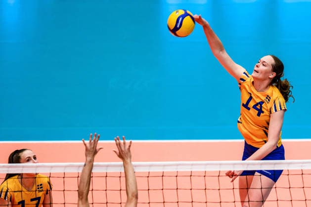 260614 Hanna Hellvig of Sweden during the European League volleyball match between Sweden and Bosnia and Herzegovina on June 14, 2026 in Ängelholm Photo Mathilda Schuler BILDBYRAN kod MA MA1000 volleyball volleyball european league sweden bosnia and herzegovina dam bbeng sverige sverige sweden  Copyright: MATHILDAxSCHULER BB260614MA007