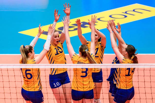 260614 Isabelle Haak of Sweden celebrates during the European League volleyball match between Sweden and Bosnia and Herzegovina on June 14, 2026 in Ängelholm Photo Mathilda Schuler BILDBYRAN kod MA MA1000 volleyball volleyball european league sweden bosnia and herzegovina dam bbeng sverige jubel sverige sweden celebrates  Copyright: MATHILDAxSCHULER BB260614MA010