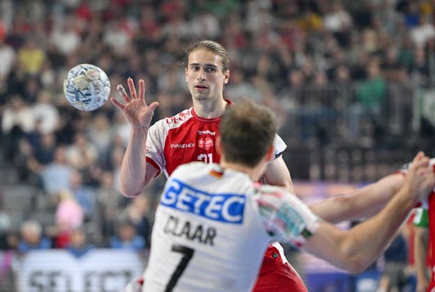 Juri Knorr AH , Felix CLAAR SCM Action Handball Champions League Final Four 2026, Match for 3rd place , Aalborg Handbold AH SC Magdeburg MD , on 14 06 2026 in Cologne Germany Â