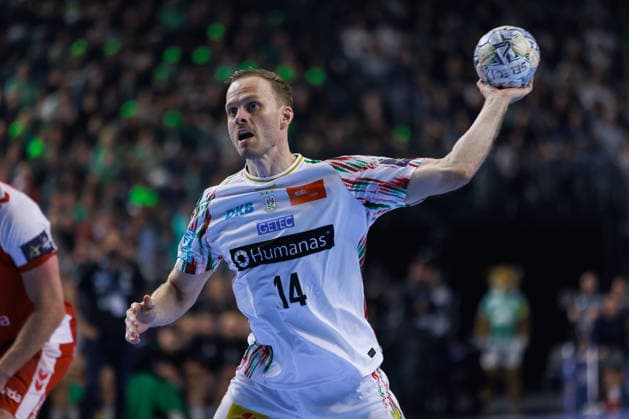 Omar Ingi MAGNUSSON SC Magdeburg, 14 shoots shoots a seven-meter GER, Aalborg Handbold vs SC Magdeburg, Handball, TruckScout24 EHF FINAL4 2026, Match for 3rd place, Match time 2025 2026, 14 06 2026,, GER, Aalborg Handbold vs SC Magdeburg, Handball, TruckScout24 EHF FINAL4 2026, Match for 3rd place, Match time 2025 2026, 14 06 2026, Koeln Copyright: xEibnerxPressefoto OliverxSchmidtx EP_OST