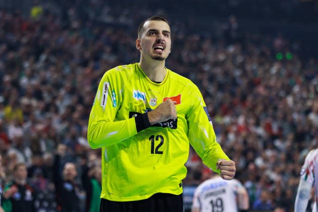 Matej MANDIC SC Magdeburg, 12 jubilation, joy, passion, success, emotion, enthusiasm, positive emotions GER, Aalborg Handbold vs SC Magdeburg, Handball, TruckScout24 EHF FINAL4 2026, Match for 3rd place, Match time 2025 2026, 14 06 2026,, GER, Aalborg Handbold vs SC Magdeburg, Handball, TruckScout24 EHF FINAL4 2026, Match for 3rd place, Match time 2025 2026, 14 06 2026, Cologne Copyright: xEibnerxPressefoto OliverxSchmidtx EP_OST