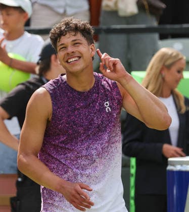 Stuttgart , Tennis , BOSS Open Final , Winner Ben Shelton USA celebrates victory