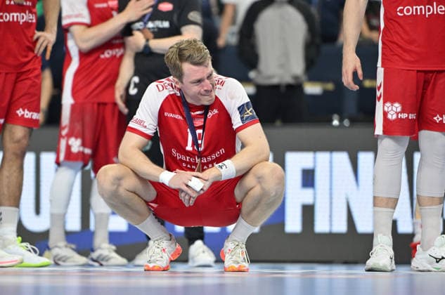 Kristian BJORNSEN AH disappointed at the award ceremony Handball Champions League Final Four 2026, match for 3rd place , Aalborg Handbold AH SC Magdeburg MD , on 14 06 2026 in Cologne Germany Â