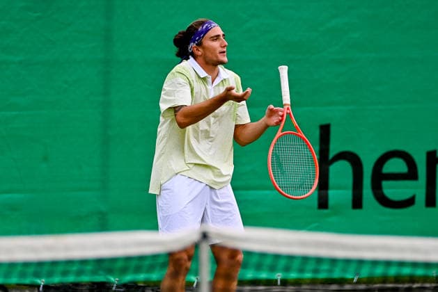 Mattia Bellucci Italy discusses, gesticulates TERRA WORTMANN Open 2026, Tennis, ATP, Tennis Men 500, Tournament, Qualification, 14 06 2026, TERRA WORTMANN Open 2026, Tennis, ATP, Tennis Men 500, Tournament, Qualification, 14 06 2026 Halle Copyright: xEibner-Pressefoto RobertxGertzenx EP_RGN
