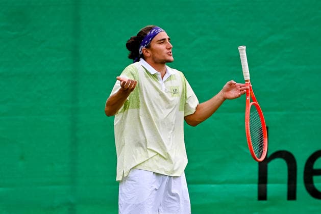 Mattia Bellucci Italy discusses, gesticulates TERRA WORTMANN Open 2026, Tennis, ATP, Tennis Men 500, Tournament, Qualification, 14 06 2026, TERRA WORTMANN Open 2026, Tennis, ATP, Tennis Men 500, Tournament, Qualification, 14 06 2026 Halle Copyright: xEibner-Pressefoto RobertxGertzenx EP_RGN
