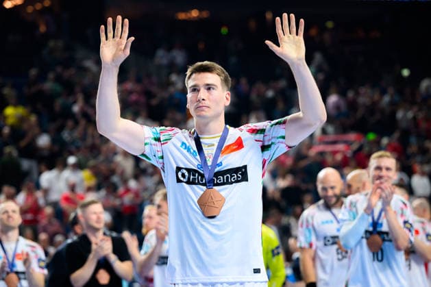 Cologne, Germany Handball EHF CL Final 4 Match 3rd place Aalborg Handbold SC Magdeburg Manuel Zehnder SC Magdeburg Cologne Lanxess Arena North Rhine-Westphalia Germany