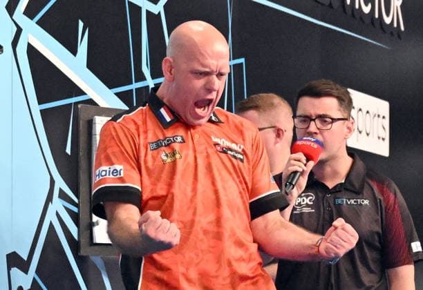14 06 2026, xhbx, Dart World Cup of Darts 2026, v l Michael van Gerwen Netherlands DFL DFB REGULATIONS PROHIBIT ANY USE OF PHOTOGRAPHS as IMAGE SEQUENCES and or QUASI VIDEO Frankfurt