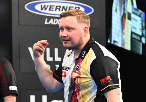 14 06 2026, xhbx, Dart World Cup of Darts 2026, v l Martin Schindler Germany disappointed, looking disappointed, dissapointed DFL DFB REGULATIONS PROHIBIT ANY USE OF PHOTOGRAPHS as IMAGE SEQUENCES and or QUASI VIDEO Frankfurt