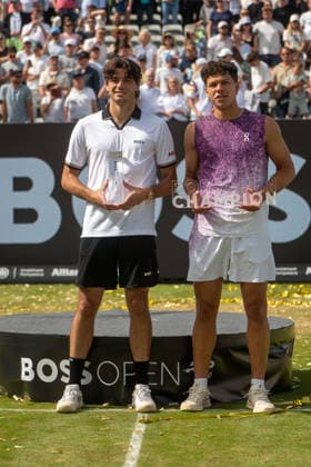 Taylor Fritz and Ben Shelton, Ben Shelton vs Taylor Fritz, Tennis, ATP Tournament, Boss Open, Center Court, Final, 14 06 2026, Ben Shelton vs Taylor Fritz, Tennis, ATP Tournament, Boss Open, Center Court, Final, 14 06 2026, Stuttgart Copyright: xEibner-Pressefoto EdwardxCheungx EP_ECG