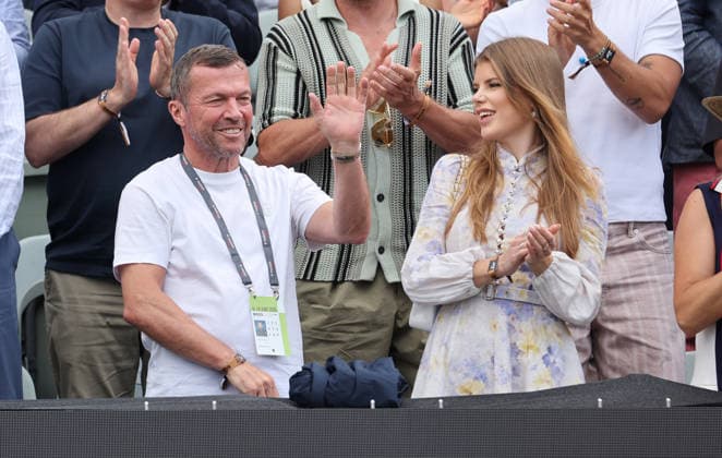 Stuttgart , Tennis , BOSS Open Final , Lothar Matthäus with girlfriend Theresa Sommer