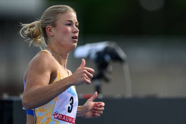 260614 Julia Henriksson, Malmö AI, competes in the womens 100 meters during the Folksam Grand Prix athletics competition on 14 June 2026 in Stockholm  Copyright: EMMAxWALLSKOG BB260614EW059