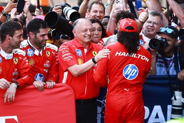 44 HAMILTON Lewis gbr , Scuderia Ferrari SF 26, action during the Formula 1 Barcelona Catalunya Grand Prix 2026, 7th round of the 2026 Formula One World Championship from June 12 to 14, 2026 on the Circuit de Barcelona Catalunya, in Montmelo, Spain Photo Hoch Zwei Montmelo Spain