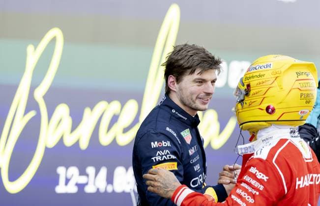 BARCELONA - (lr) Max Verstappen (Red Bull Racing), Lewis Hamilton (Ferrari) after the Formula 1 Barcelona-Catalonia Grand Prix. SANDER KONING ANP xVIxANPxSportx xxANPxIVx 560998478 originalFilename: 560998478.jpg