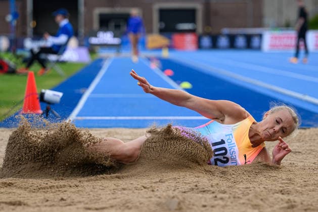 260614 Tilde Johansson, Falkenbergs IK, competes in the womens long jump during the Folksam Grand Prix athletics competition on June 14, 2026 in Stockholm  Copyright: EMMAxWALLSKOG BB260614EW069