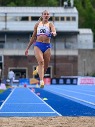 260614 Maja Askag, Raby Rekarne FIF, competes in the womens long jump during the Folksam Grand Prix athletics competition on June 14, 2026 in Stockholm  Copyright: EMMAxWALLSKOG BB260614EW070