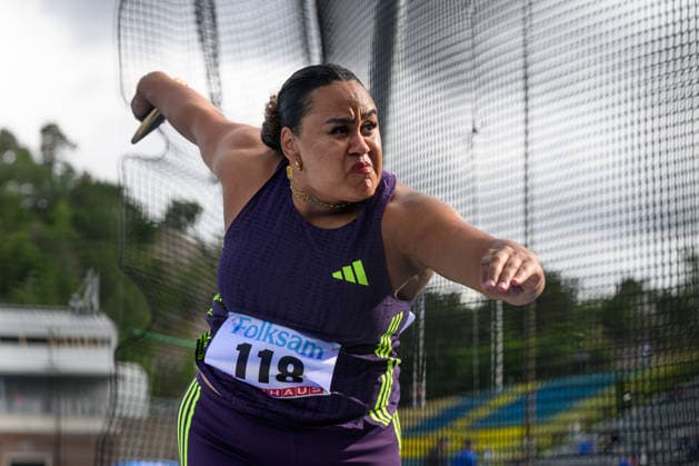 260614 Vanessa Kamga, Hässelby SK, competes in the womens discus during the Folksam Grand Prix athletics competition on June 14, 2026 in Stockholm  Copyright: EMMAxWALLSKOG BB260614EW081
