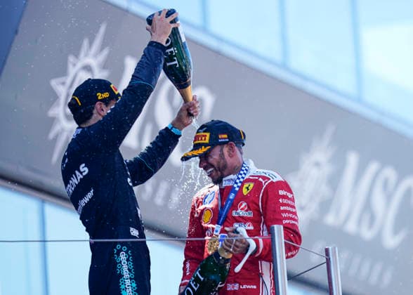 F-1 MSC Cruises Grand Prix of Barcelona Catalunya 2026 George Russell, Lewis Hamilton and Lance Stroll Formula 1 F-1 MSC Cruises Grand Prix of Barcelona - Catalunya 2026 at Circuit de Barcelona Catalunya on June 14, 2026 in Montmelo, Barcelona, Spain. kpng Copyright: xSergioxRuizx xPRESSINPHOTOx PS_260614_F1_2526_050