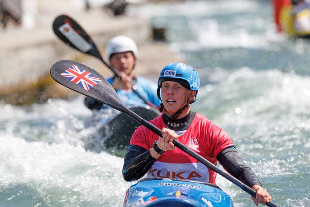 Joseph Clarke GBR at ICF CANOE SLALOM WORLD CUP, Canoeing, Men, Kayak Cross, 2026, on 14 06 2026 in Augsburg, Eiskanal Bayern Germany