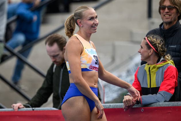 260614 Maja Askag, Raby Rekarne FIF, after the womens long jump during the Folksam Grand Prix athletics competition on June 14, 2026 in Stockholm  Copyright: EMMAxWALLSKOG BB260614EW088