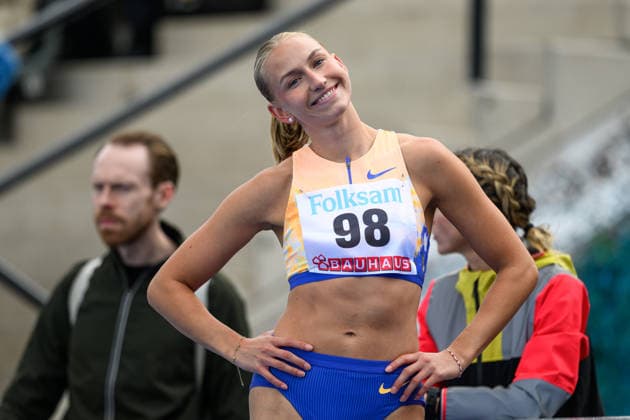260614 Maja Askag, Raby Rekarne FIF, after the womens long jump during the Folksam Grand Prix athletics competition on June 14, 2026 in Stockholm  Copyright: EMMAxWALLSKOG BB260614EW090