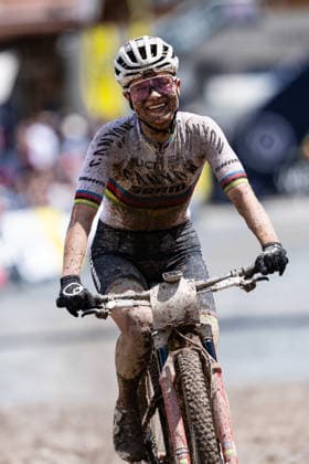 MOUNTAINBIKE - UCI MTB World Series LEOGANG,AUSTRIA,14.JUN.26 - CYCLING, MOUNTAIN BIKE - UCI Mountainbike World Cup, Cross-Country Olympic. Image shows the rejoicing of Jenny Rissveds (SWE).  GEPAxpictures xJulioxArellano