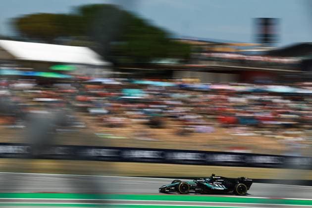 63 RUSSELL George gbr , Mercedes AMG F1 Team W17, action during the Formula 1 Barcelona Catalunya Grand Prix 2026, 7th round of the 2026 Formula One World Championship from June 12 to 14, 2026 on the Circuit de Barcelona Catalunya, in Montmelo, Spain Photo Hoch Zwei Montmelo Spain