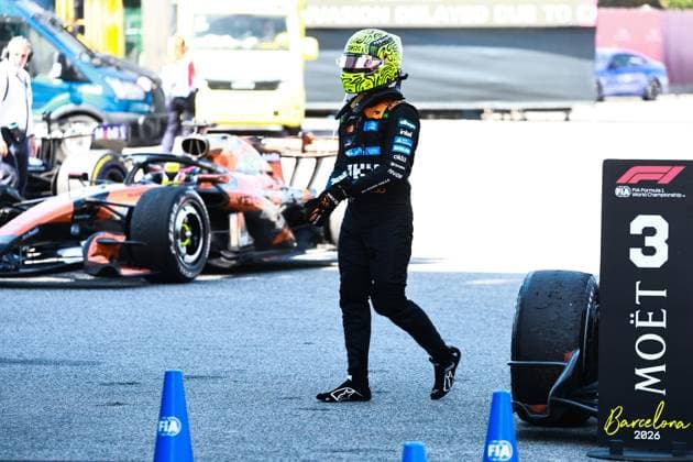 NORRIS Lando gbr , McLaren F1 Team MCL40, portrait during the Formula 1 Barcelona Catalunya Grand Prix 2026, 7th round of the 2026 Formula One World Championship from June 12 to 14, 2026 on the Circuit de Barcelona Catalunya, in Montmelo, Spain Photo Hoch Zwei Montmelo Spain